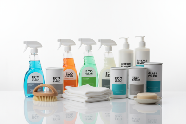 set of cleaning spray powder etc